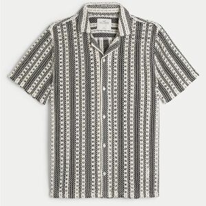 Hollister Black and White Patterned Men's Shirt
